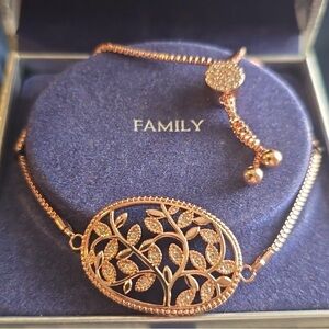 Family Tree" bracelet by Haus of Brilliance, featuring crystals from Swarovski